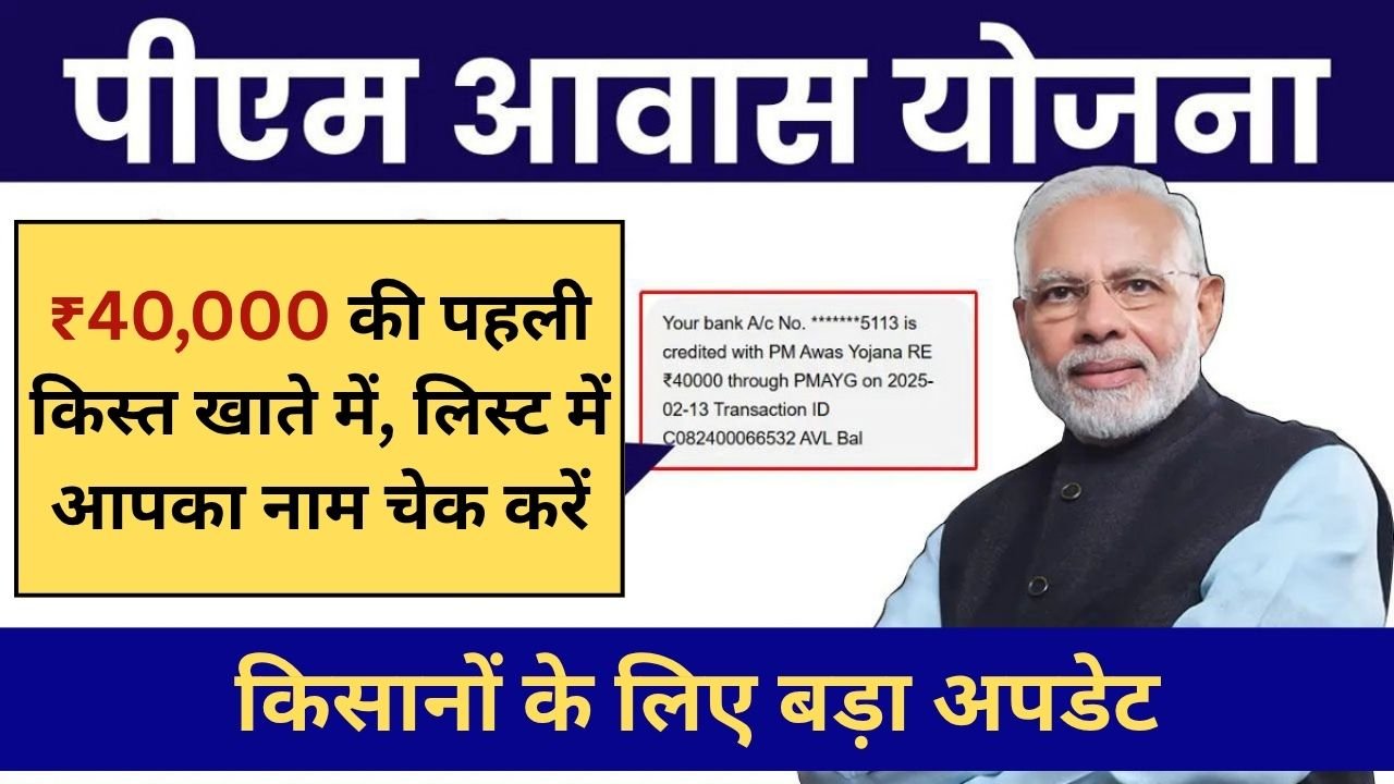 2025 में PM आवास योजना का धमाका: ₹40,000 की पहली किस्त खाते में, लिस्ट में आपका नाम चेक करें
