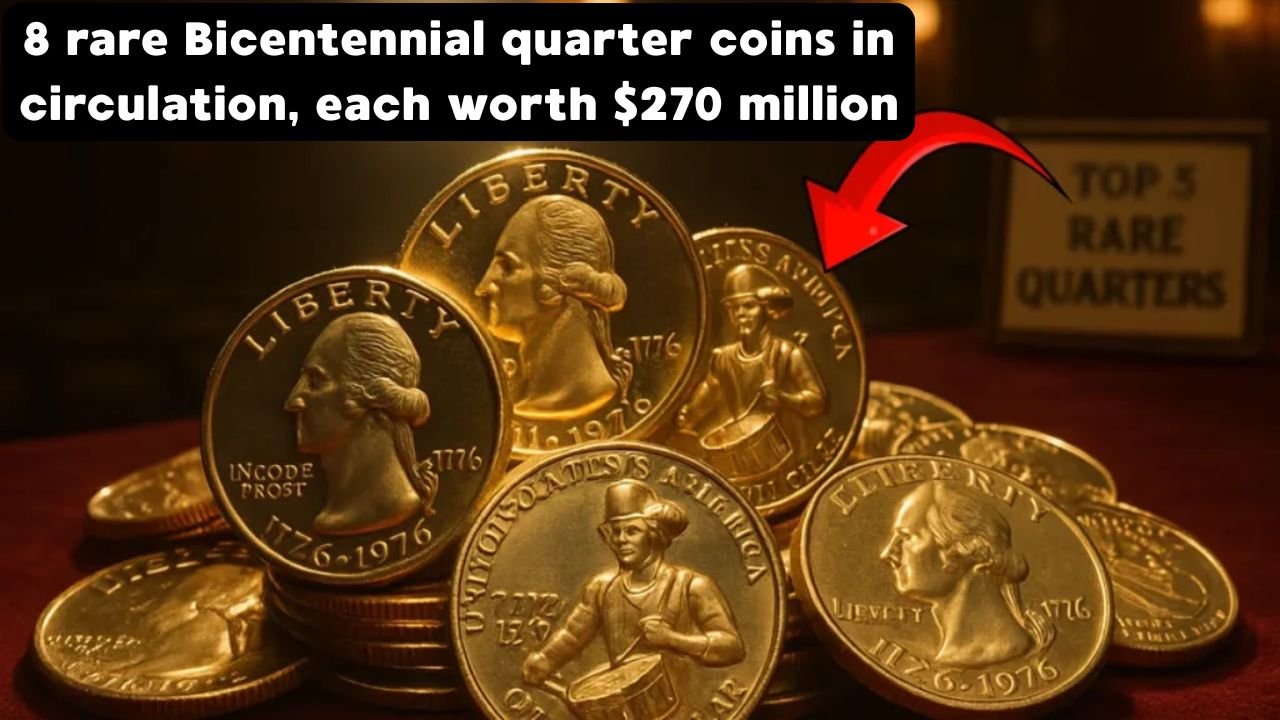 8 rare Bicentennial quarter coins in circulation, each worth $270 million
